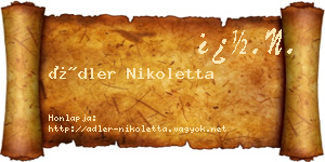 Ádler Nikoletta névjegykártya