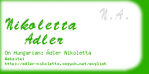 nikoletta adler business card