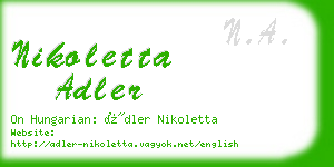 nikoletta adler business card